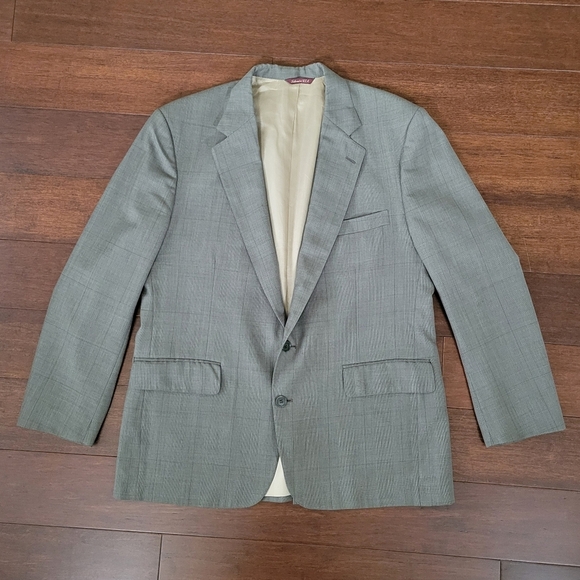 Nordstrom J&F Men's Suit Jacket Size 44R Olive Green 2-Button Closure - Picture 4 of 11